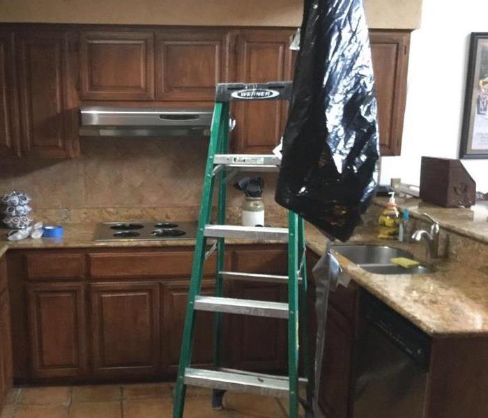 Roof Storm Damage In San Antonio Residential Kitchen BEFORE